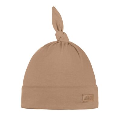 Beanie "Adelmo" - Boy Knot Hat Beige Cotton With Logo