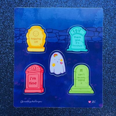Feuille d'autocollants Snarky Graveyard