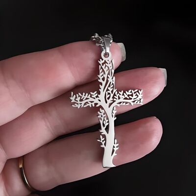 Collier croix arbre de vie