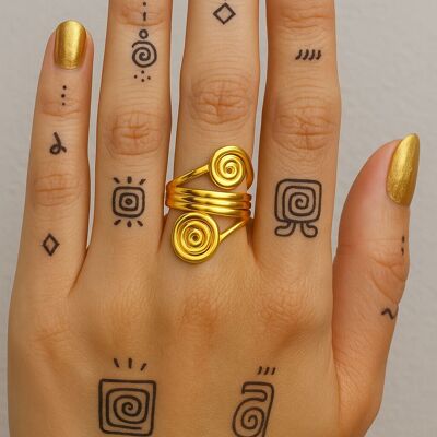 Anello in acciaio regolabile a forma di spirale