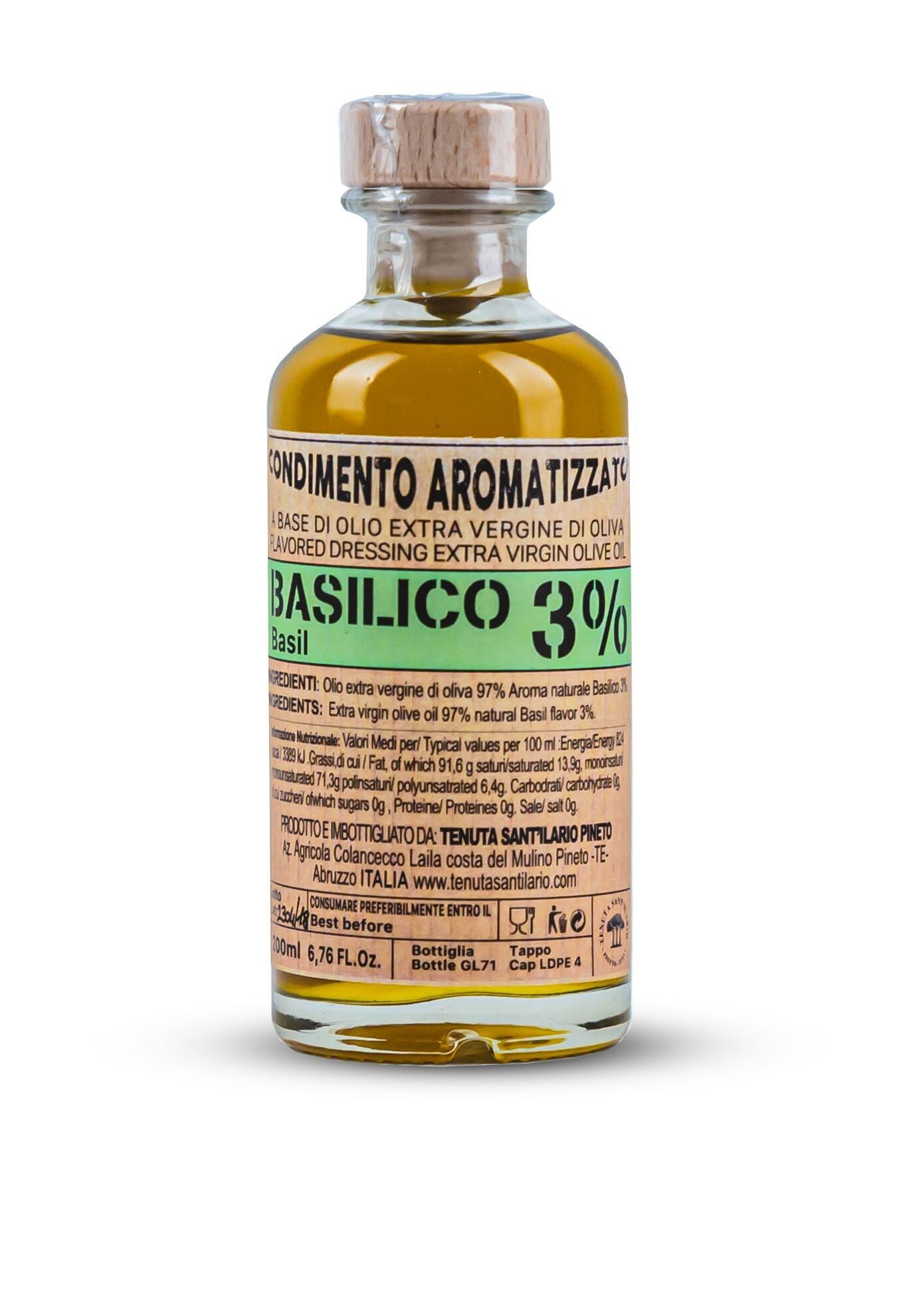 Basil Flavored Olive Oil – Old Pharmacy Bottle (200ml)