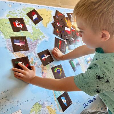 Ensemble de jeu de géographie drapeaux et cartes du monde + cadeaux