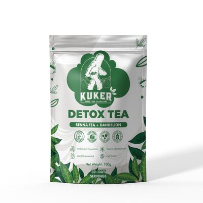 Thé détox en vrac 100 g – Programme de 30 jours pour une tisane détoxifiante et amaigrissante au séné, pissenlit, fenouil et gingembre – Soutien naturel à la digestion et au nettoyage