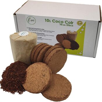 Compost sans tourbe de coco de coco | Disques de sol compressés | Donne 10L 1