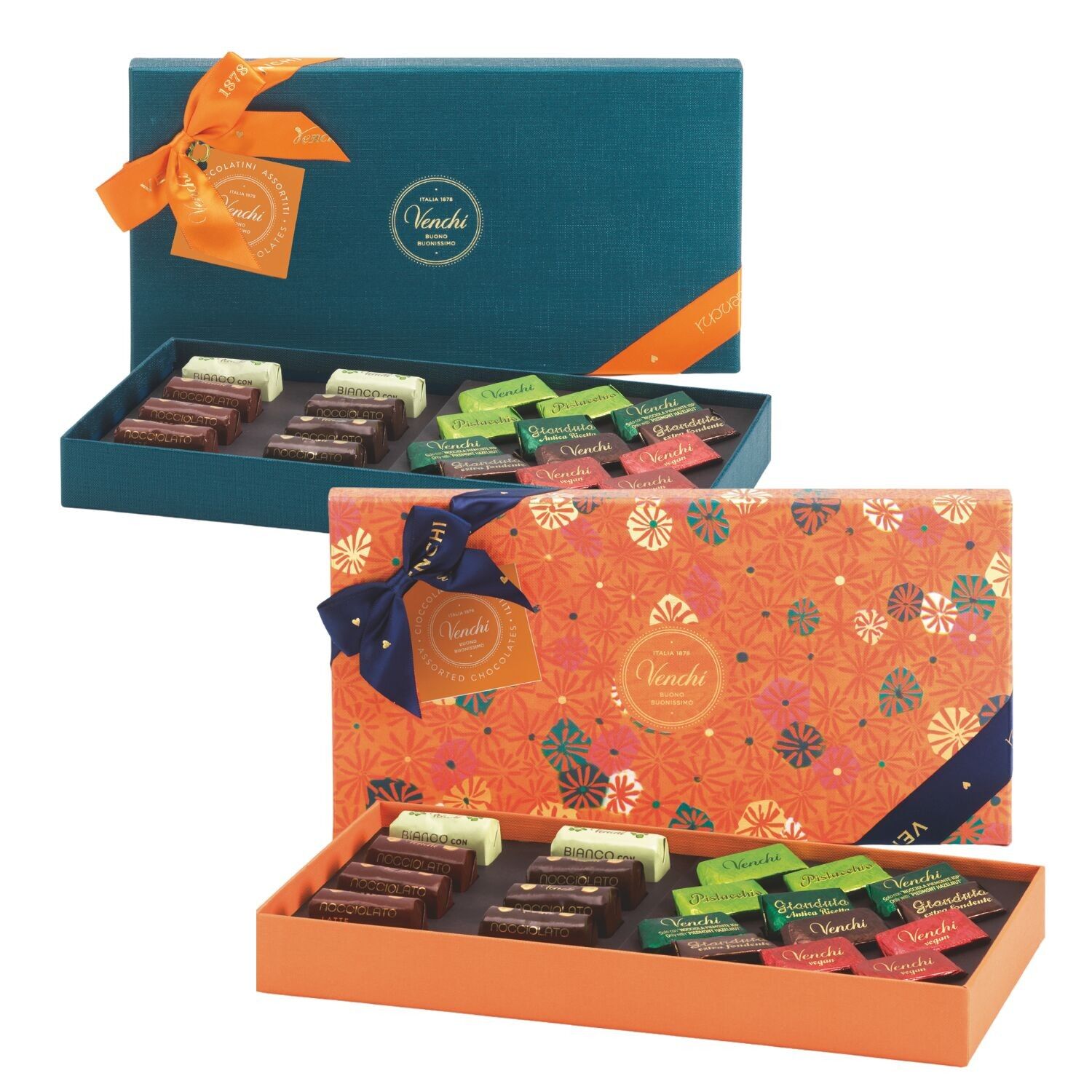 Boîte Cadeau Murrine avec Lingottini et Gianduiotti assortis – 223g – Venchi