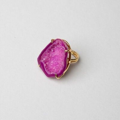 Fuchsia Geode Ring