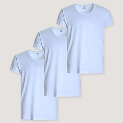 3 Pack White Half Sleeve Cotton Vests