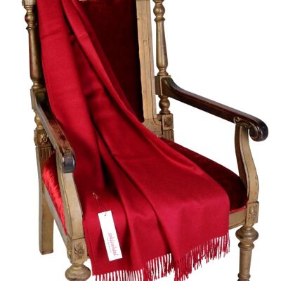 Alpaca wool dark red plaid