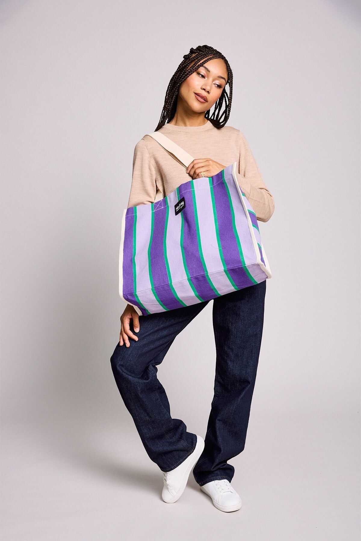 Cabas Rayé Violet - 10 ans