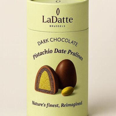 Pralinés de dátiles con pistacho y chocolate negro