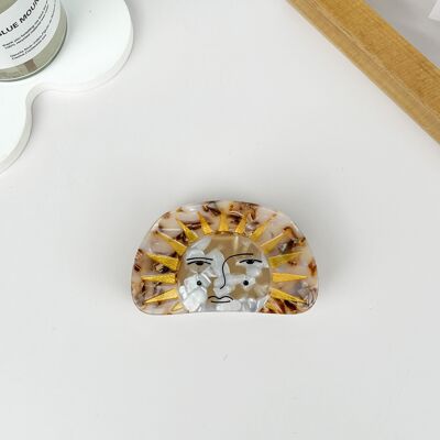 🌞 Sun - Face Acetate Hair Clip – Whimsical Boho - Inspired Accessory