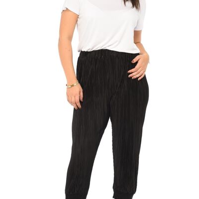 Plus size black pleated pants (B159)