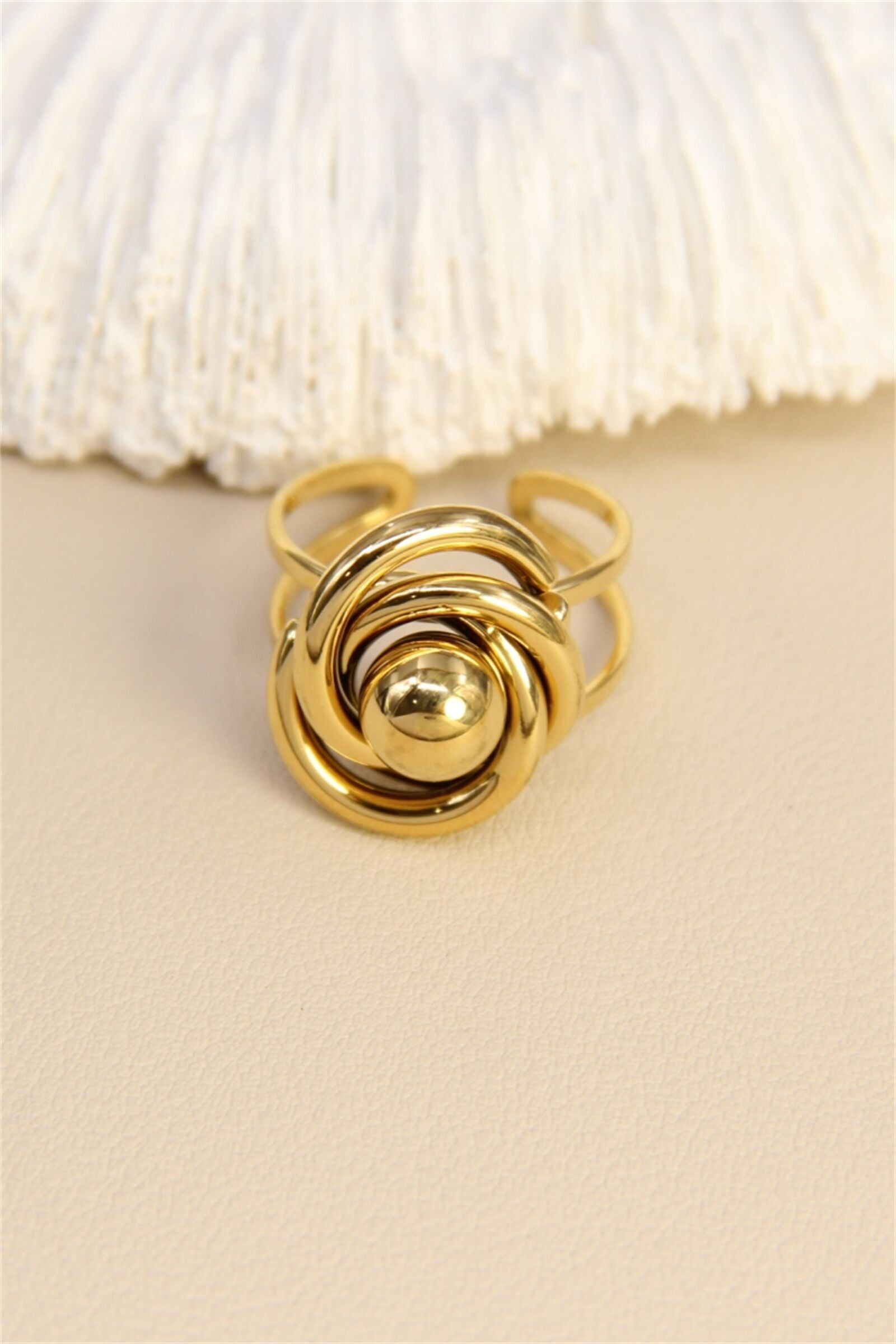 Anello "Spirale d'oro" - Acciaio inossidabile