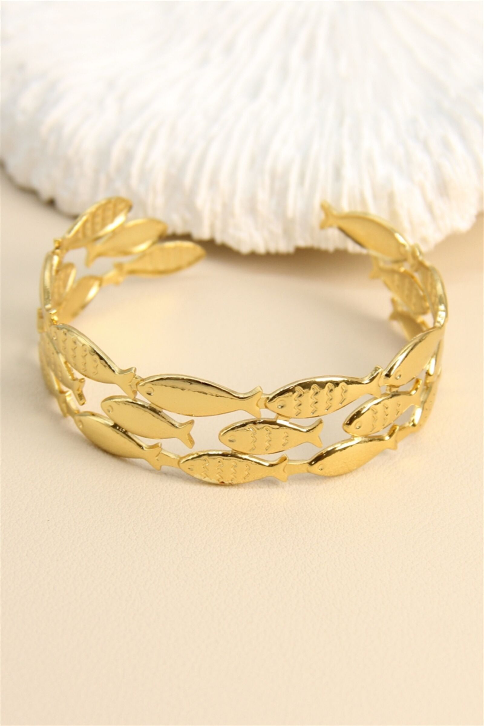 Bracciale rigido "School of Fish" - Acciaio inossidabile