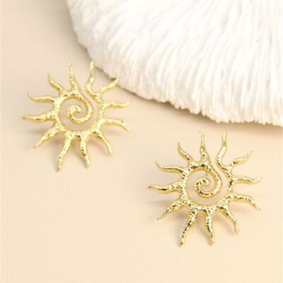 Hammered Sun Earrings – Stainless Steel