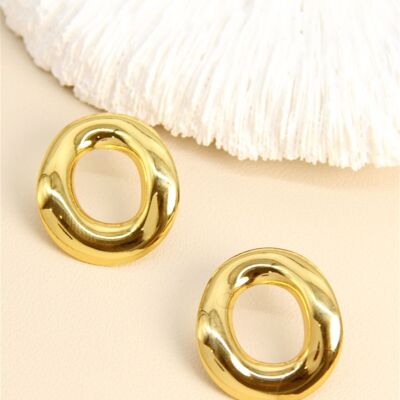Organic Hoop Earrings – Stainless Steel