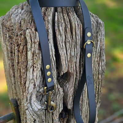 Collar y correa impermeables BioThane© para perros - Negro