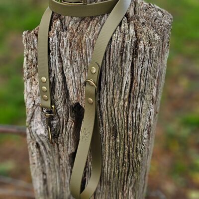 Collar y correa impermeables BioThane© para perros - Verde oliva