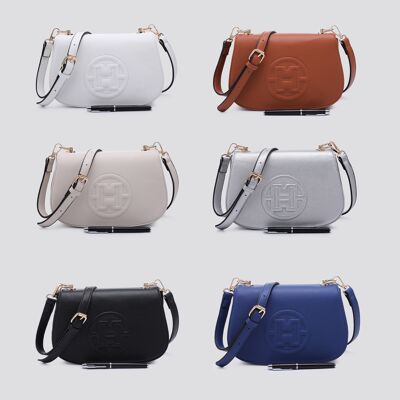 Sac bandoulière en cuir vegan gaufré # 3448