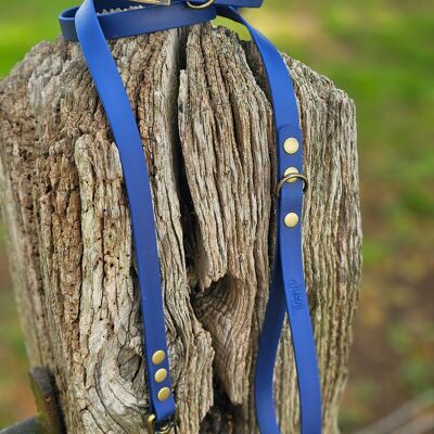 Collar y correa impermeables BioThane© para perros - Azul marino