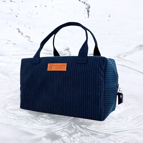 Sac isotherme Ice cube S, "Velours côtelé" marine