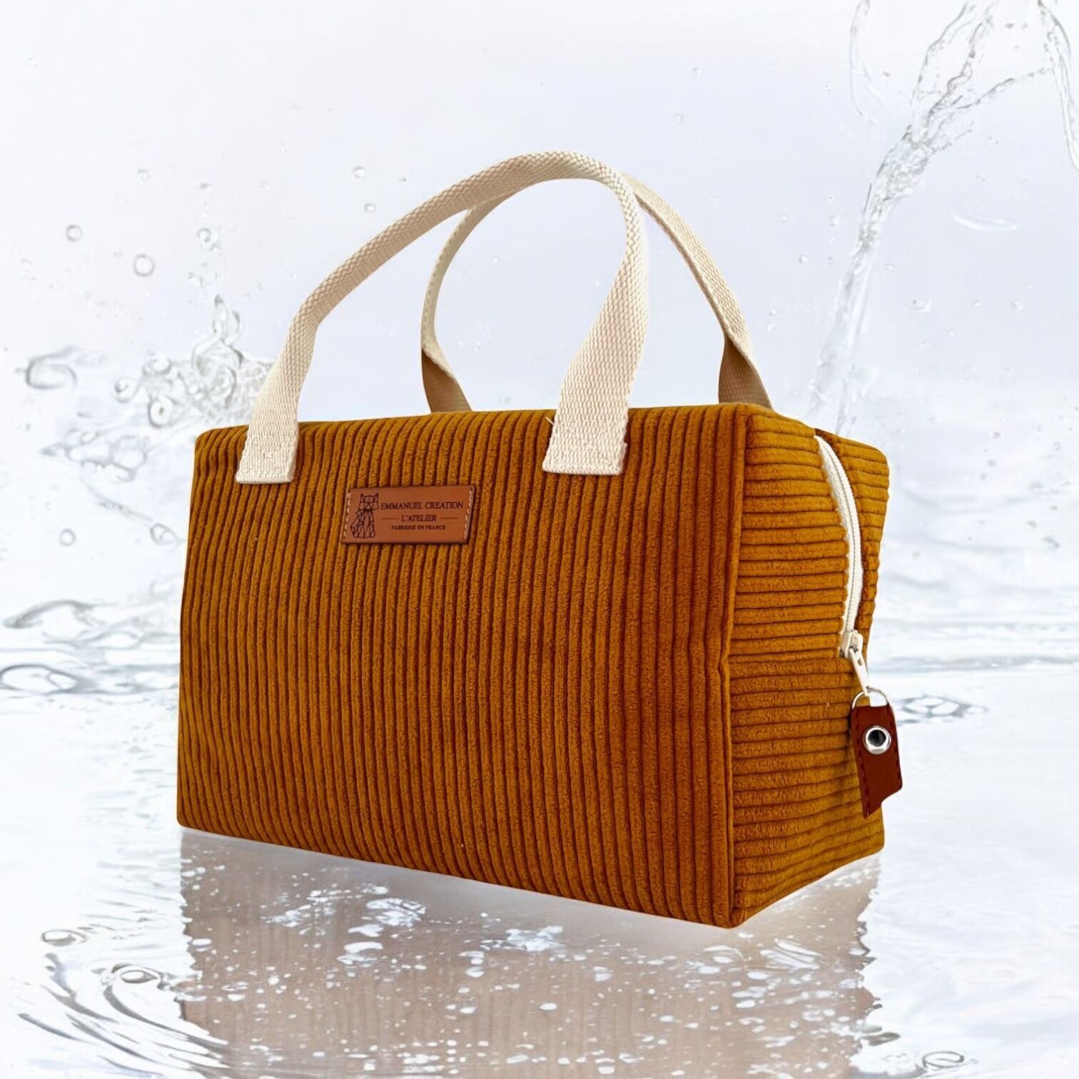 Bolsa térmica Ice Cube S, color camello "Corduroy"