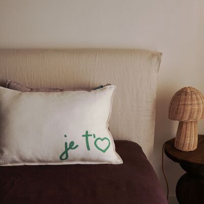 Coussin en lin Sisi, Je t'eam