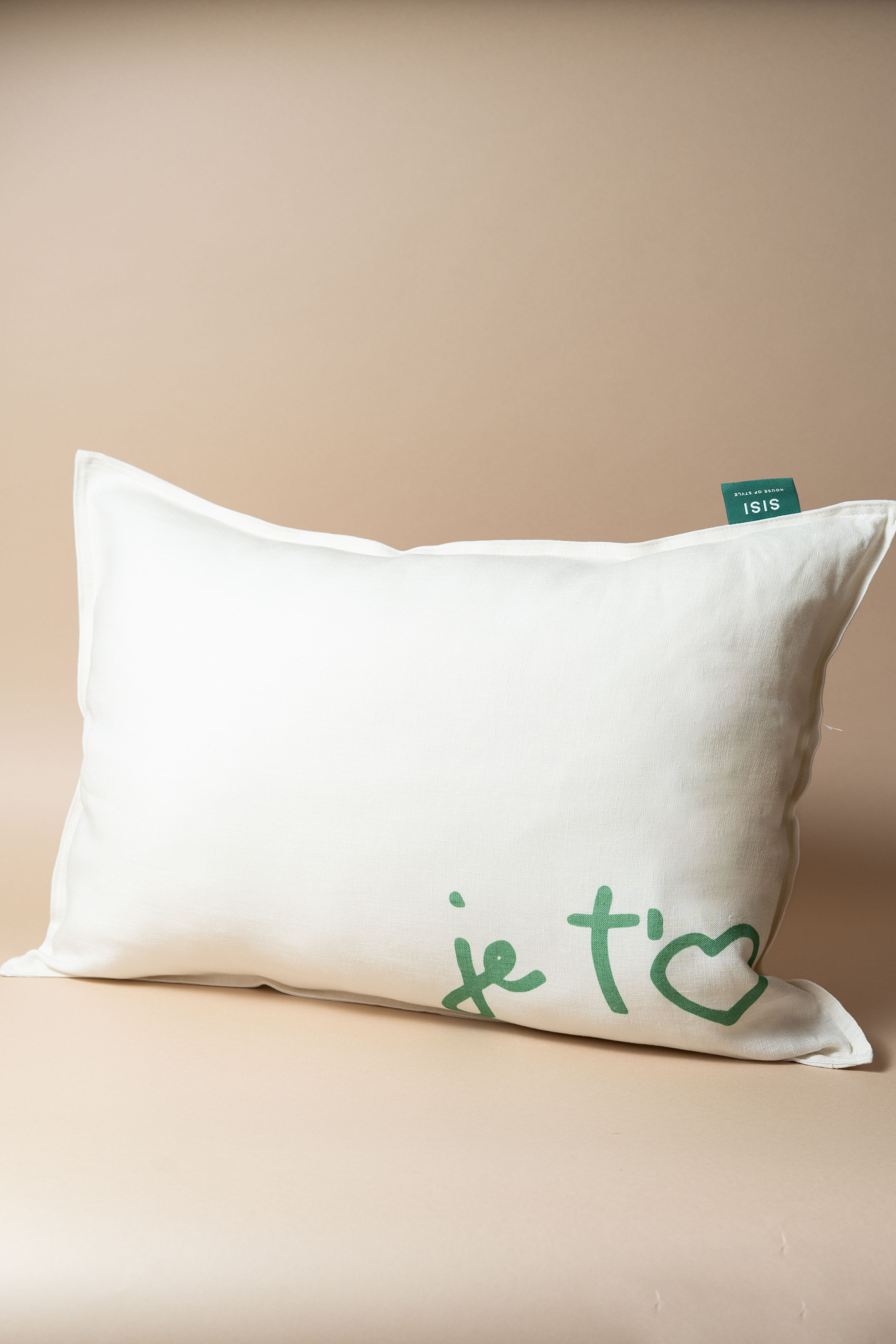 Sisi linen cushion, Je t'eam
