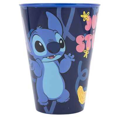 STOR LARGE EASY GLASS 430 ML STITCH PALMS