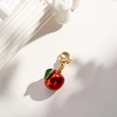 Red Apple Pendant in Stainless Steel