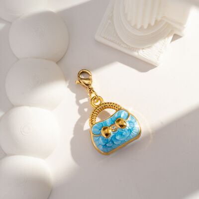Charms pendentif sac à main femme acier inoxydable bijou chic