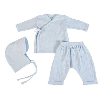 16610 - T-shirt in mussola a manica lunga + pantaloni + cappello - AI 25-26