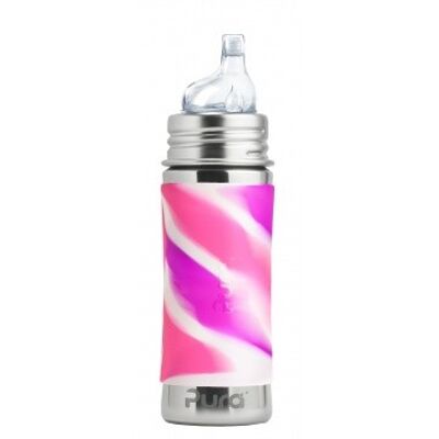 Pura spout bottle 325 ml + pink swirl sleeve