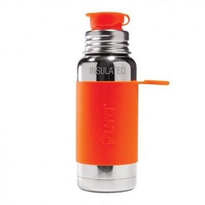 Pura Thermos Sportflasche 475 ml + orangefarbene Hülle
