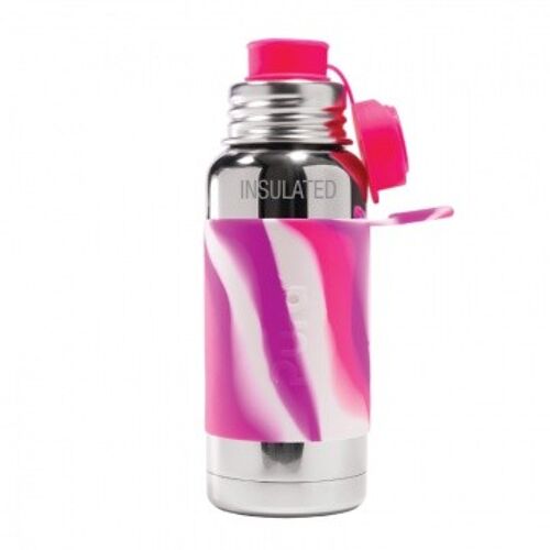 Pura thermos sportfles 475 ml + pink swirl sleeve