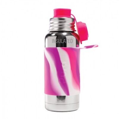 Bouteille thermos de sport Pura 475 ml + manchon tourbillon rose