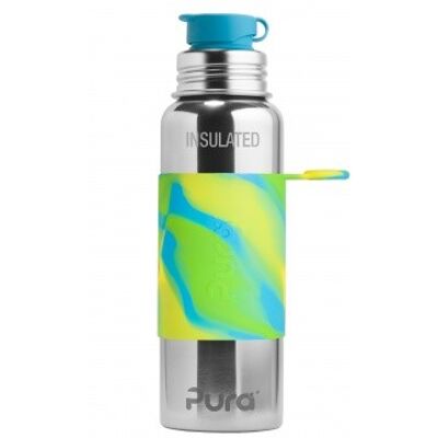Pura Thermos Sportflasche 650 ml + Aqua Swirl Sleeve
