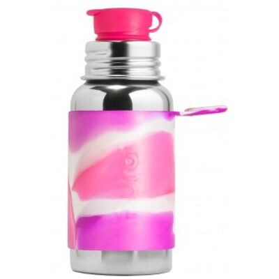 Botella deportiva Pura 550 ml + funda rosa con forma de remolino