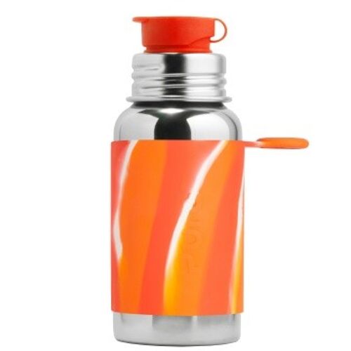 Pura sportfles 550 ml + oranje swirl sleeve