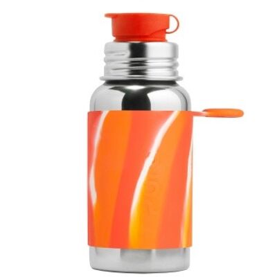 Botella deportiva Pura 550 ml + funda naranja con forma de remolino