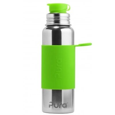Pura sports bottle 850 ml + green sleeve