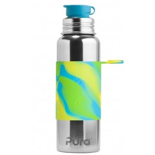 Pura sportfles 850 ml + aqua swirl sleeve