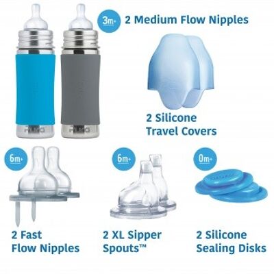 Pura starter set 325 ml aqua and gray