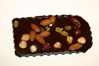 Tablette mendiant - chocolat 67% cacao, BIO, 100g 1