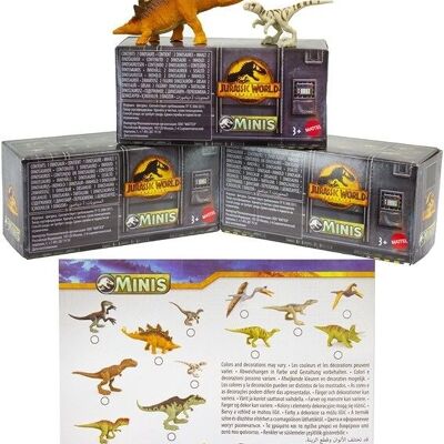 Jurassic World™ – Minis Figurines Dinosaure (Lot de 1 spécial ou 2 assortis) – 6x12 cm