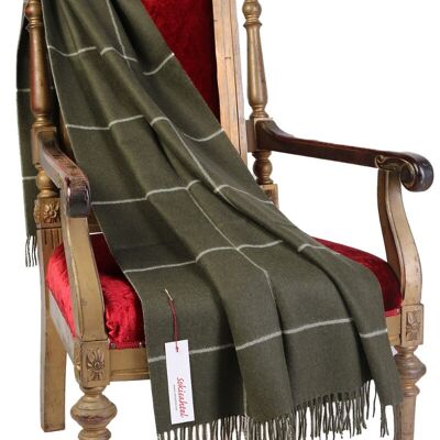 Alpaca wool green checkered plaid