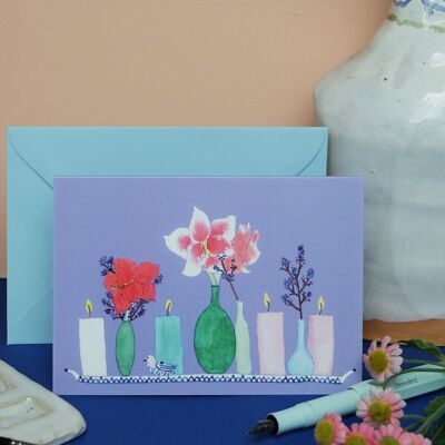 Composizione dell'Avvento con biglietto di auguri