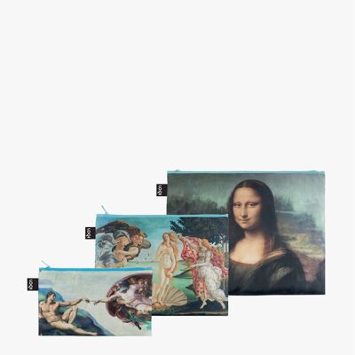 MICHELANGELO, BOTTICELLI, DA VINCI Poches zippées recyclées
