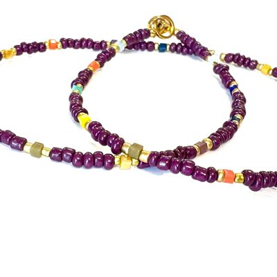 Collana viola con cristallo