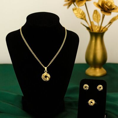 Minimalist gold-tone stainless steel jewelry set